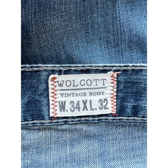 TK Axel Wolcott Jeans Size 34x32 Vintage Boot Cut Blue Medium Wash Western Rodeo - Picture 6 of 12
